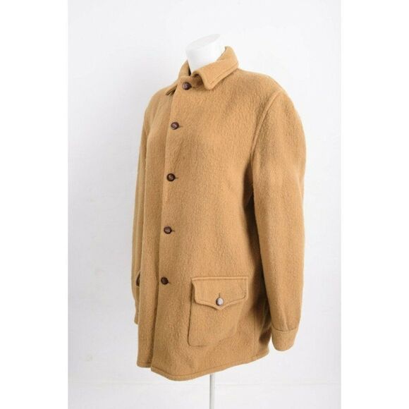 Vintage 1930s Hudson Bay Point Blanket Coat Womens Wool Tan Brown Sz L XL RARE - Picture 2 of 5